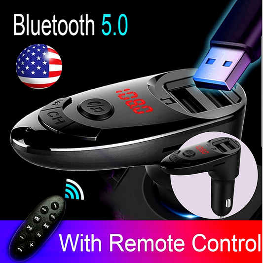 Adaptador Receptor de Audio Bluetooth Cargador Rapido Manos Libres para Coche