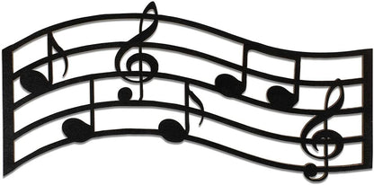 Black Treble Clef Glossy Wooden Wall Decoration Music Notes Silhouette Wall Sign