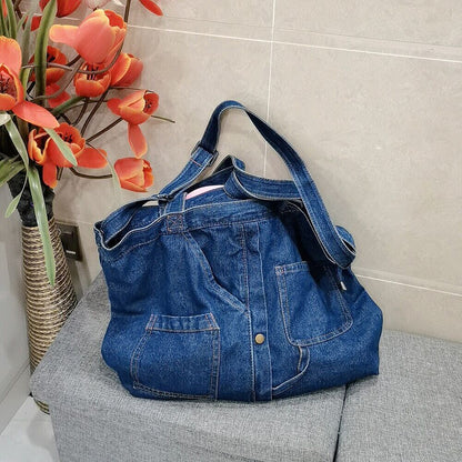 Denim Shoulder Bags Women Jeans Bags Women Handbags Denim Shopping Bag