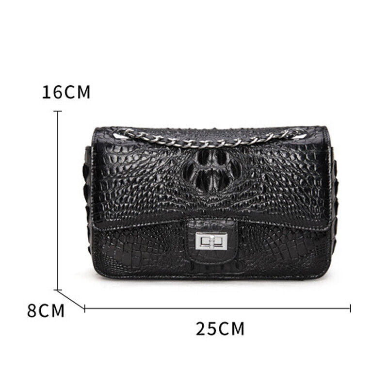 Handcrafted NileCrocodile Skin Leather Lady's Party/Cocktail Bags Crossbody Bag