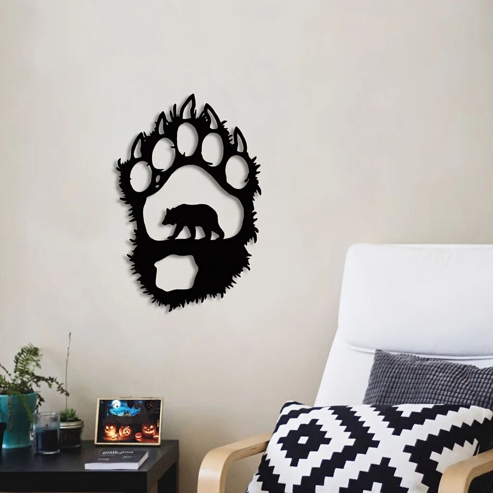 Bear Theme Decor Wall Art Decorations, Indoor Living Room Classic Room Decor