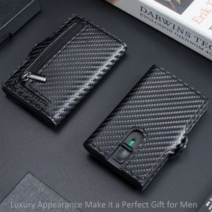 Carbon Fiber Slim Wallet Anti Rfid Credit Card Holders Case Leather Business 1PC
