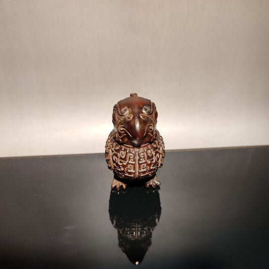 parrot owl statue figurine wood carving sculpture home decor living room gift