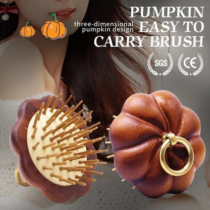 Women Mini Hair Brush Sandalwood Travel Pocket Comb Head Scalp Massage 8.3x5.2cm