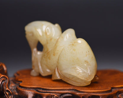 Chinese Old Natural Jade Hand Carved Hetian Jade Camel Figurine Statue Nice Art