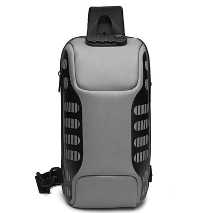 Men's Sling Backpack Oxford cloth Waterproof&Anti-theft Crossbody Sport Bags USB