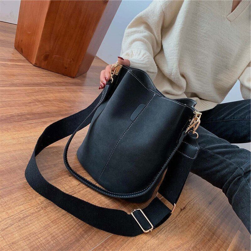 Women Bucket Bag PU Leather Top-handle Bags Crossbody Bags Women Shoulder Bag