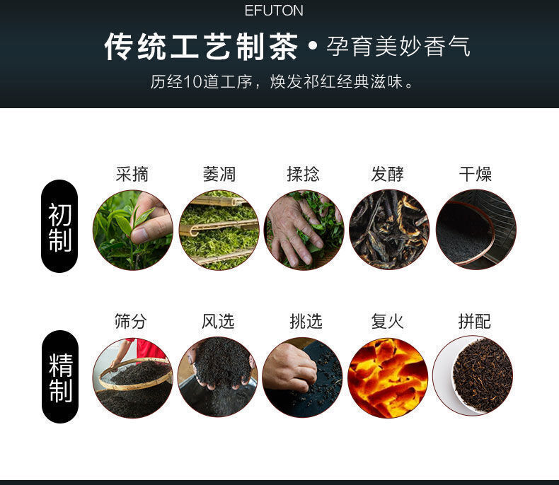 Efuton Premium Qimen Keemun Black Tea Gongfu Anhui High Mountain Loose 200g