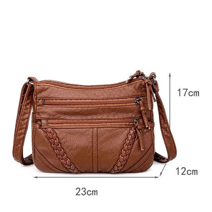 Crossbody Bag for Women Leather Handbag Mini Shoulder Bag Purses Brown