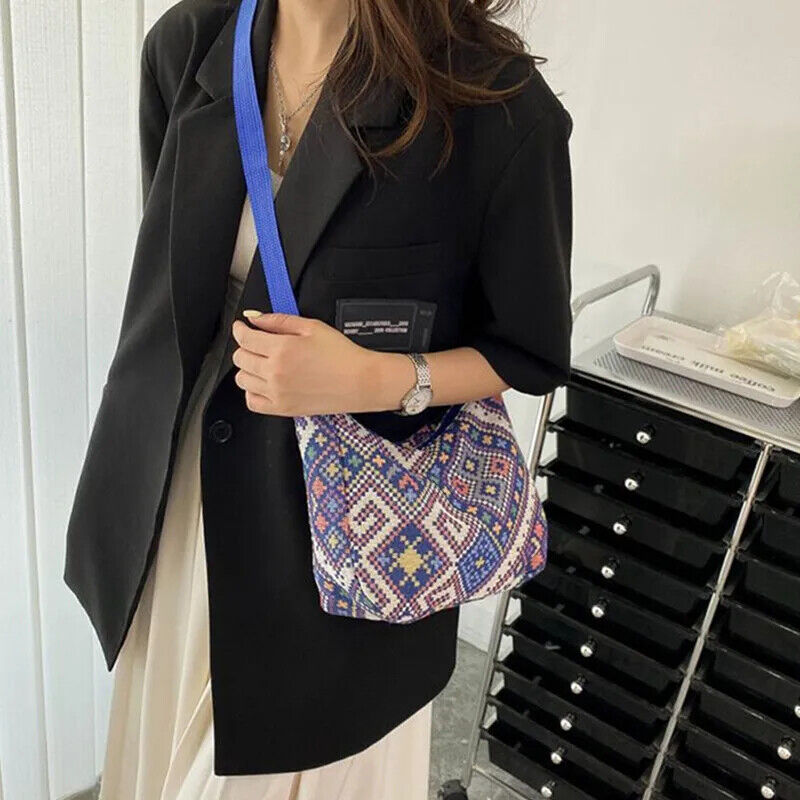 Shoulder Messenger Bag Handbags Ethnic Style Canvas Shoulder Bag Woven Bag