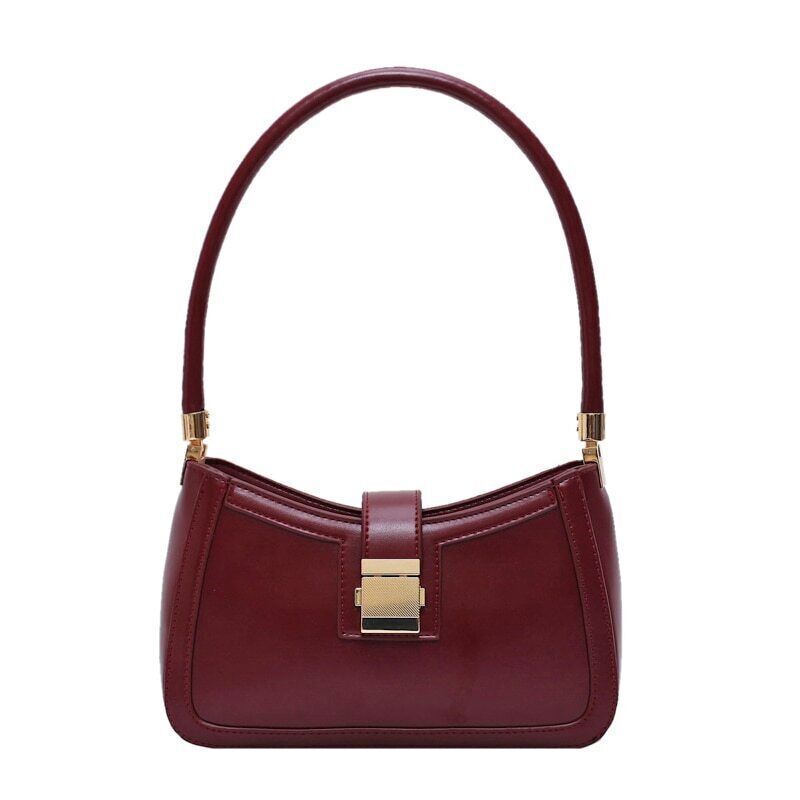Shoulder Bags Women PU Leather Lock Handbags Purse Hand Lady Designer Zipper
