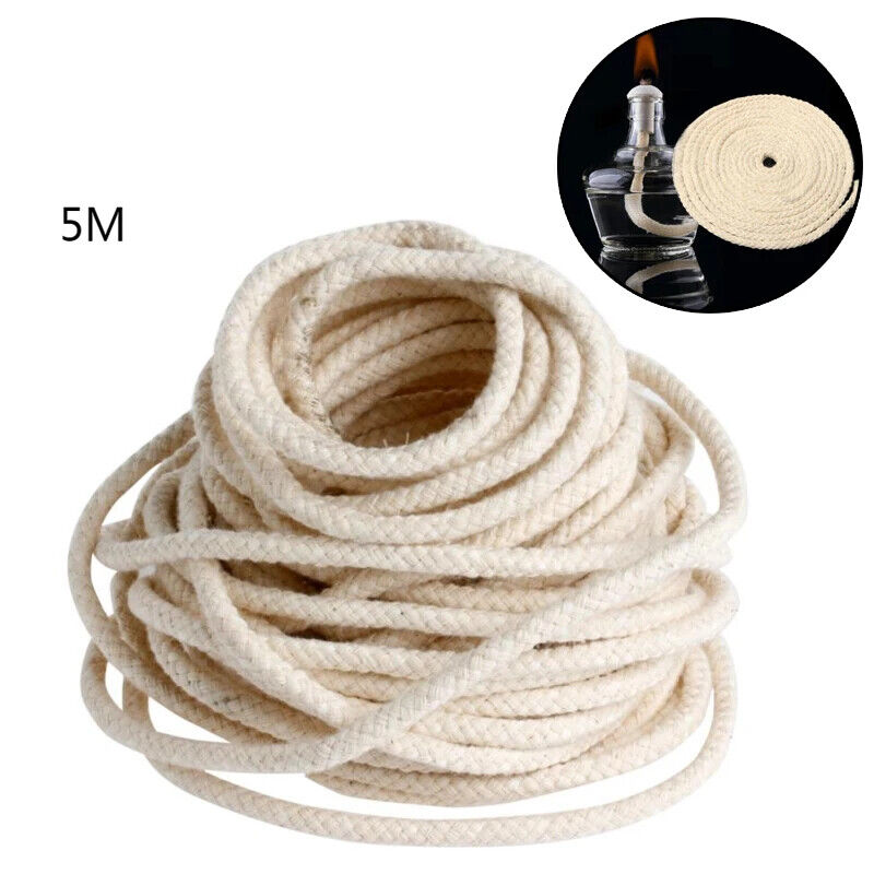 Alcohol Lamp Wicks 5m Long 2~8 Round Cotton Burner Oil Fuel Absorption Materials