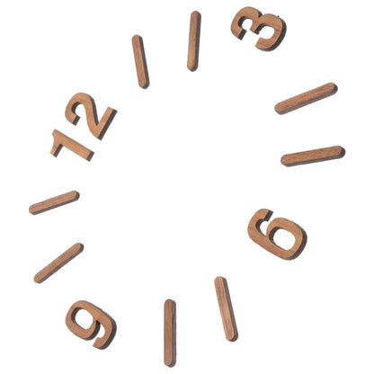 Wall Clocks Elegant Bamboo Wooden DIY Numerals Kit Replacement Living Room Decor