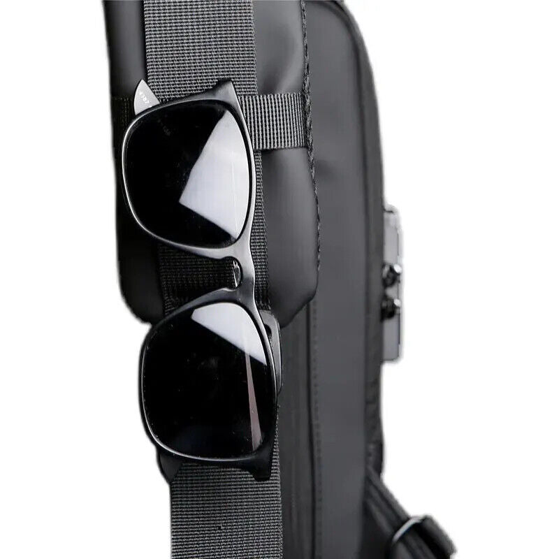 Men Anti Theft USB Shoulder Bag Man Crossbody Cross Body Travel Chest Bags