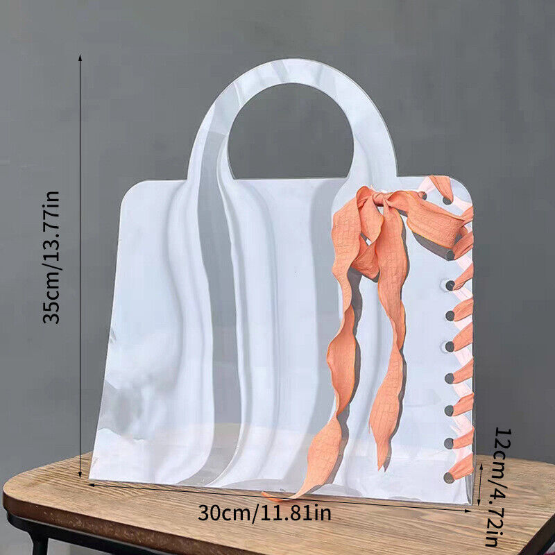 Transparent PET Fresh Flower Box Bouquet Handbag Flowers Wrapping Handbag Festiv