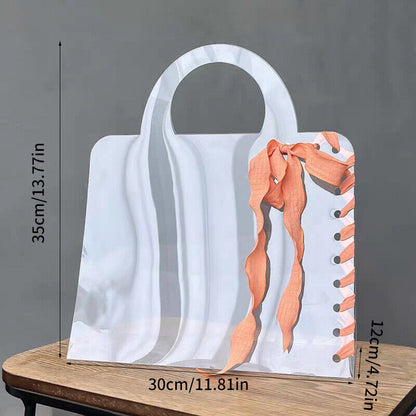 Transparent PET Fresh Flower Box Bouquet Handbag Flowers Wrapping Handbag Festiv