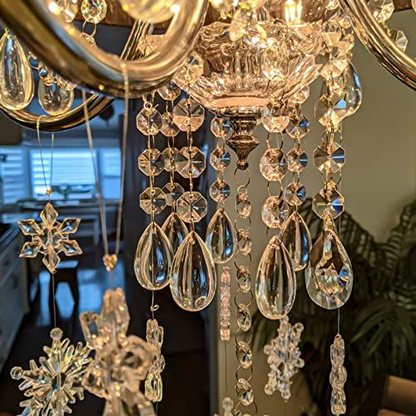 Supla 24 Pcs Teardrop Chandelier Prisms Candle Multi-colored