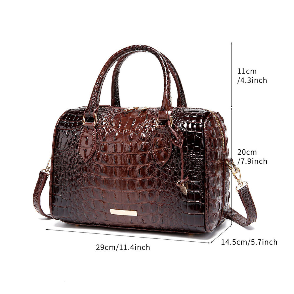 Women Patent Leather Crocodile Handbag Sling Satchel Tote Shoulder Bag Party Bag