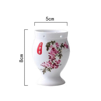 1pc Face Ceramic Moxibustion Cup Gua Sha Pot Warming Moxa Eye Wormwood Tool 艾灸艾条