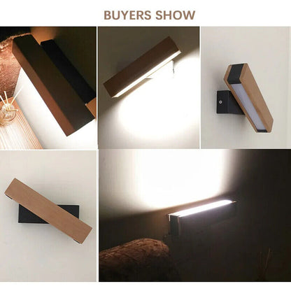 LED Wall Lamp Wooden Nordic Modern Adjustable Lighting Bar Restaurant Decoration