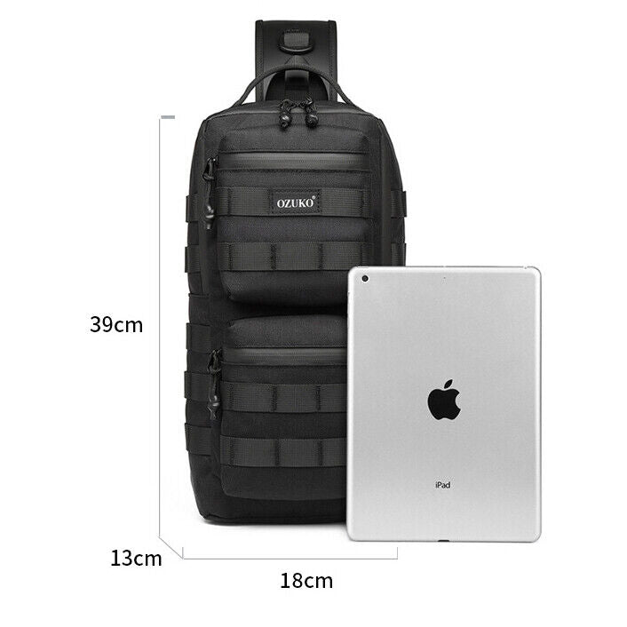 OZUKO Large Capacity Crossbody Bag Outdoor Tactical Waterproof BagSling Backpack
