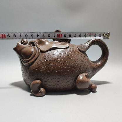 Vintage Chinese Yixing Purple Clay Teapot Zisha Ceremony Collection Rare Large