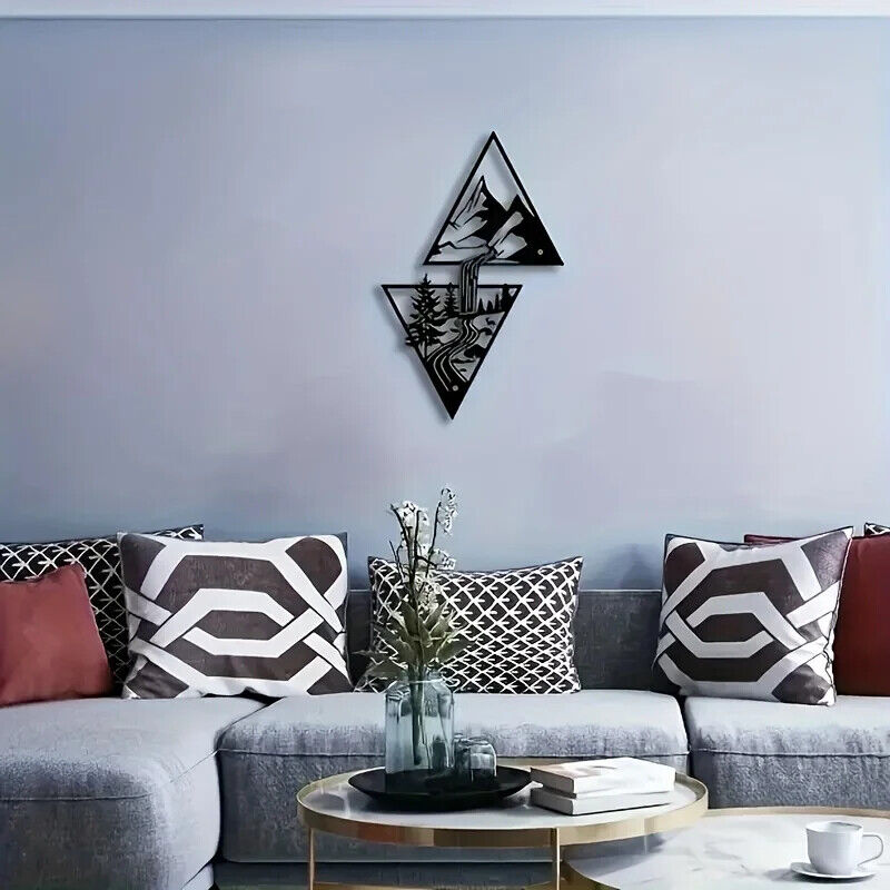 Iron Crafts Mountain Waterfall Art Wall Decor Metal Wall Decor, Interior Decor
