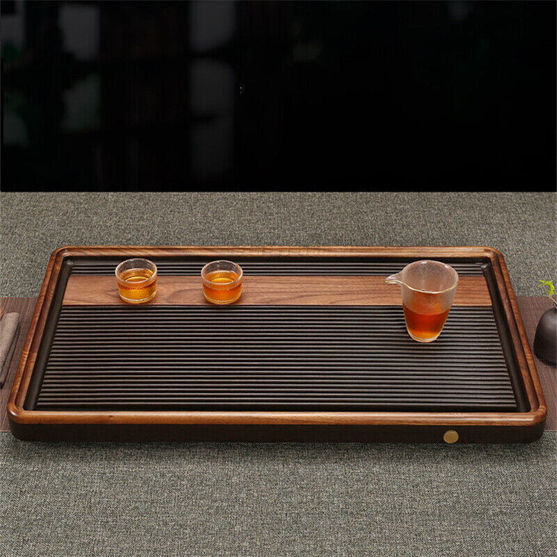 Bakelite Tea Tray Solid Wood Reservoir Tea Table Chinese Character Relief Large