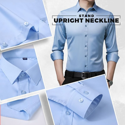 Stretch Anti-wrinkle Shirt - Men Non-iron Long Sleeve Business Standard Shirt