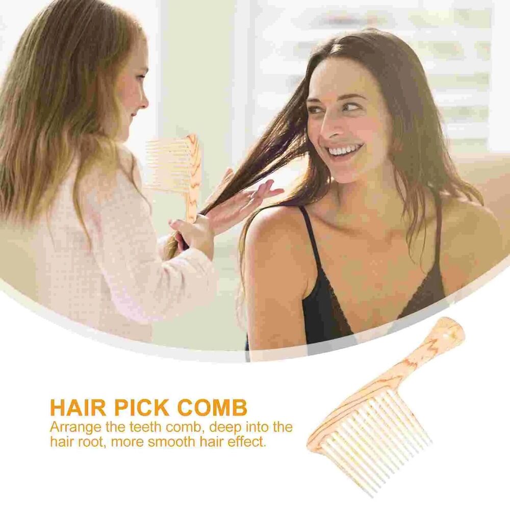 Comb Plastic Afro Beard Hair Pick Detangling Wide Hairbrush Styling Tool 20x10cm