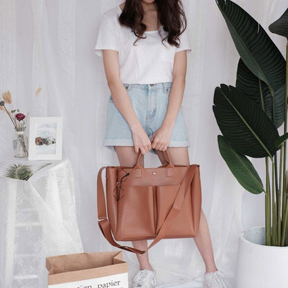 Leather Laptop Bag Handbags Women Shoulder Bag Big Tote Ladies Crossbody Bags
