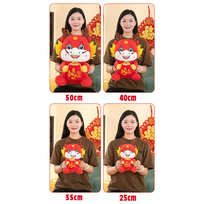 2024 Dragon Year Mascot Plush Toys Cartoon Zodiac Dragon Doll for Celebration