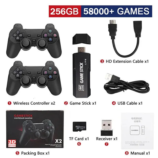 Retro gaming + dual wireless controllers thousands of pre-installed classic game