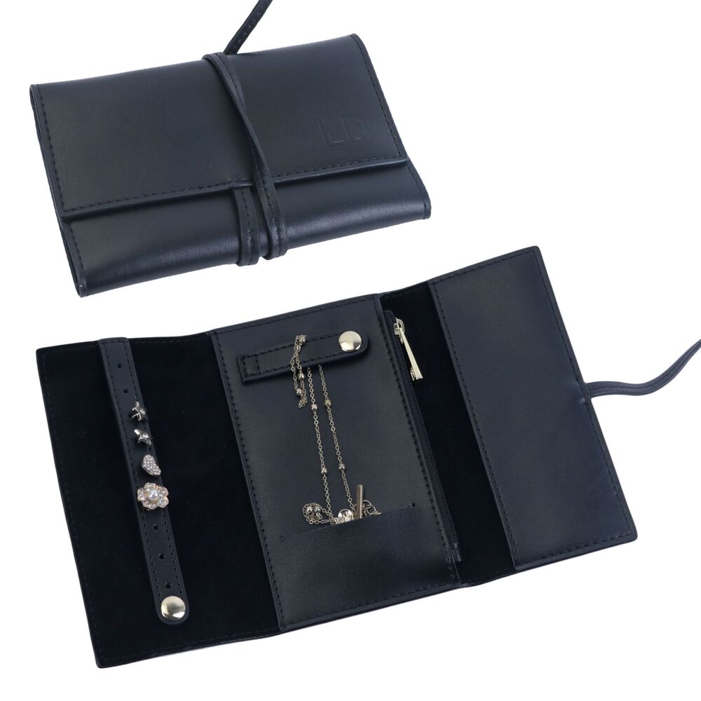 Synthetic Leather Lightweight Foldable Travel Jewelry Storage Organizer Bag 1 PC