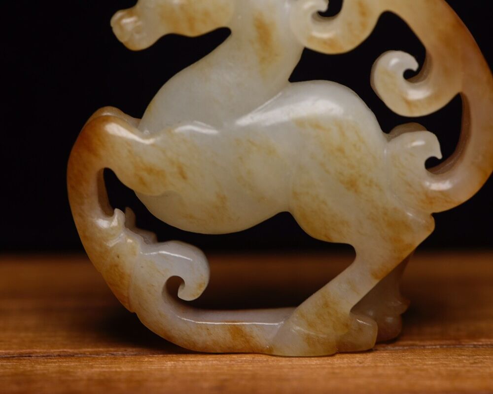 Collection Chinese Hetian Jade Carving Deer Statue Exquisite Figurines Art Work