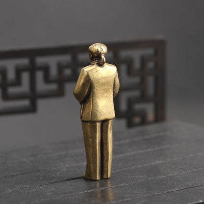 Chinese old antique Collection Asian Brass Chairman Mao Exquisite statue