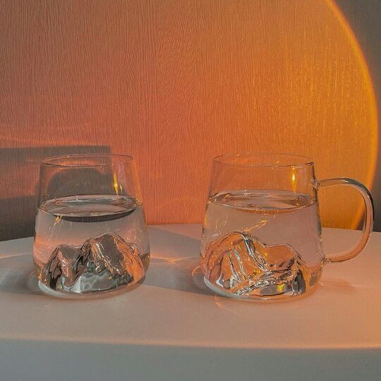 Glass Tea Cup Mountain Coffee Cup