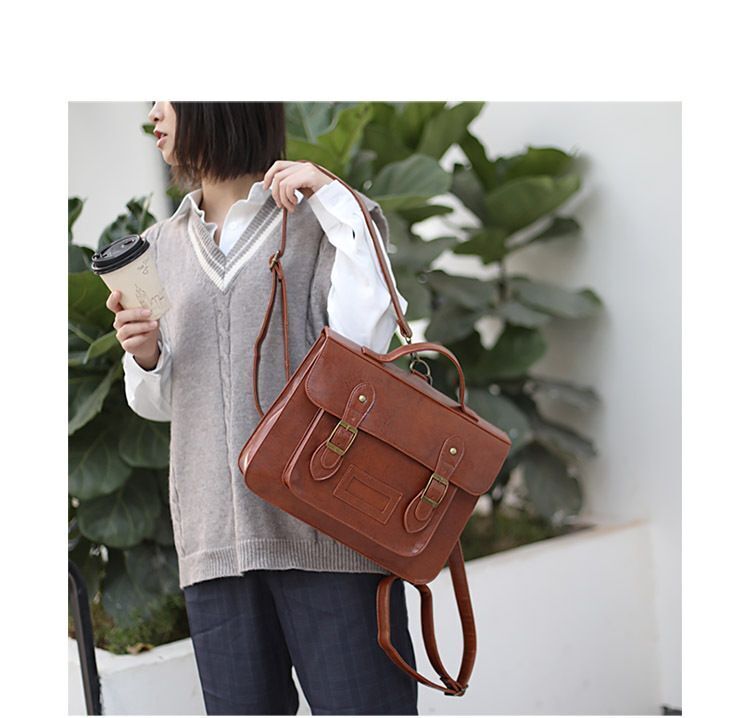 Backpack Multifunction Big Tote Synthetic Leather College Shoulder Bag Schoolbag