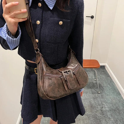 Retro Belt Shoulder Bags Women Female Underarm Crossbody Bag Handbags