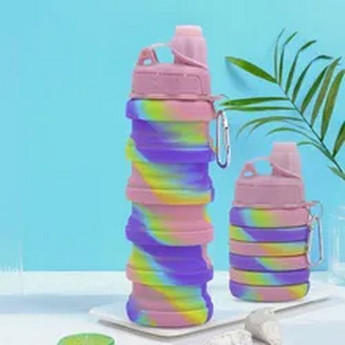 500ml Silicone WaterBottle Leakproof Portable Sport Kettle Foldable Water Bottle