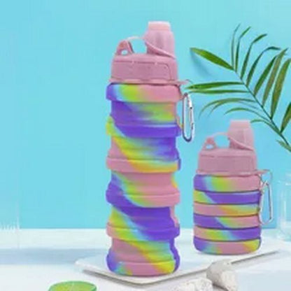 500ml Silicone WaterBottle Leakproof Portable Sport Kettle Foldable Water Bottle