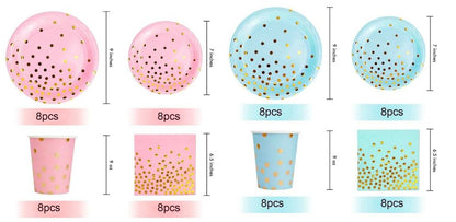 8Pcs/Set Disposable Tableware Plate/Napkin Birthday Wedding Party Decor Supplies