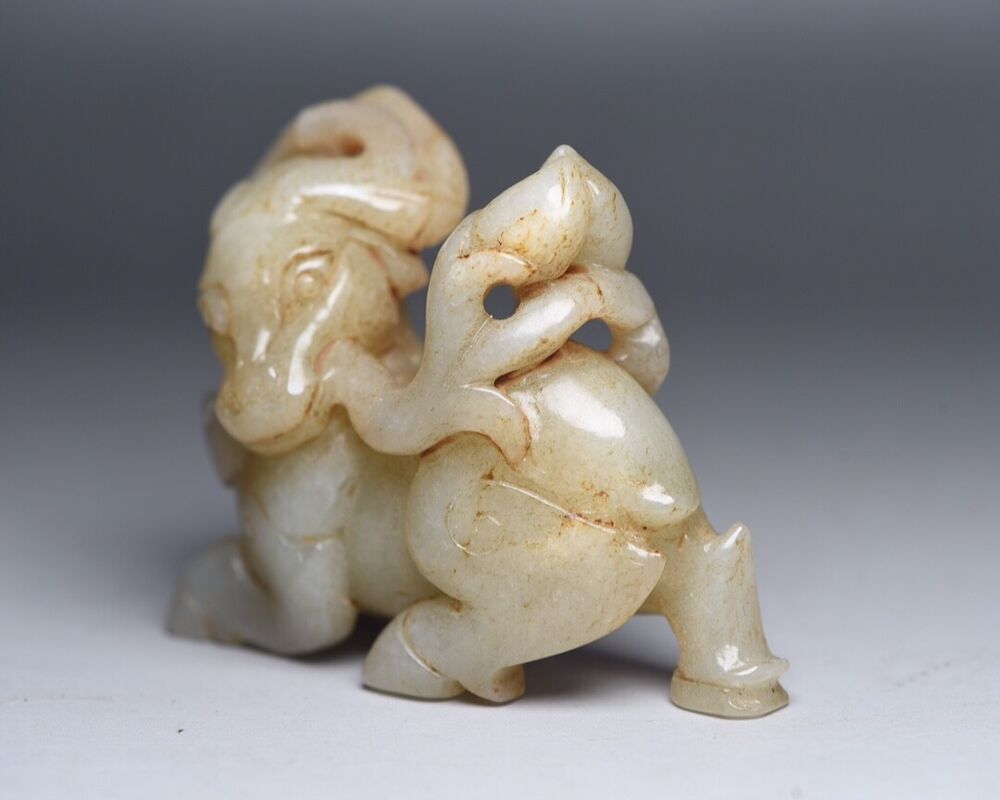 Chinese Natural Hotan Jade Carving Exquisite Crane Statue Figurine Collectible