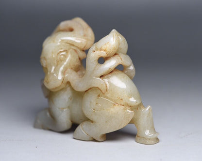 Chinese Natural Hotan Jade Carving Exquisite Crane Statue Figurine Collectible