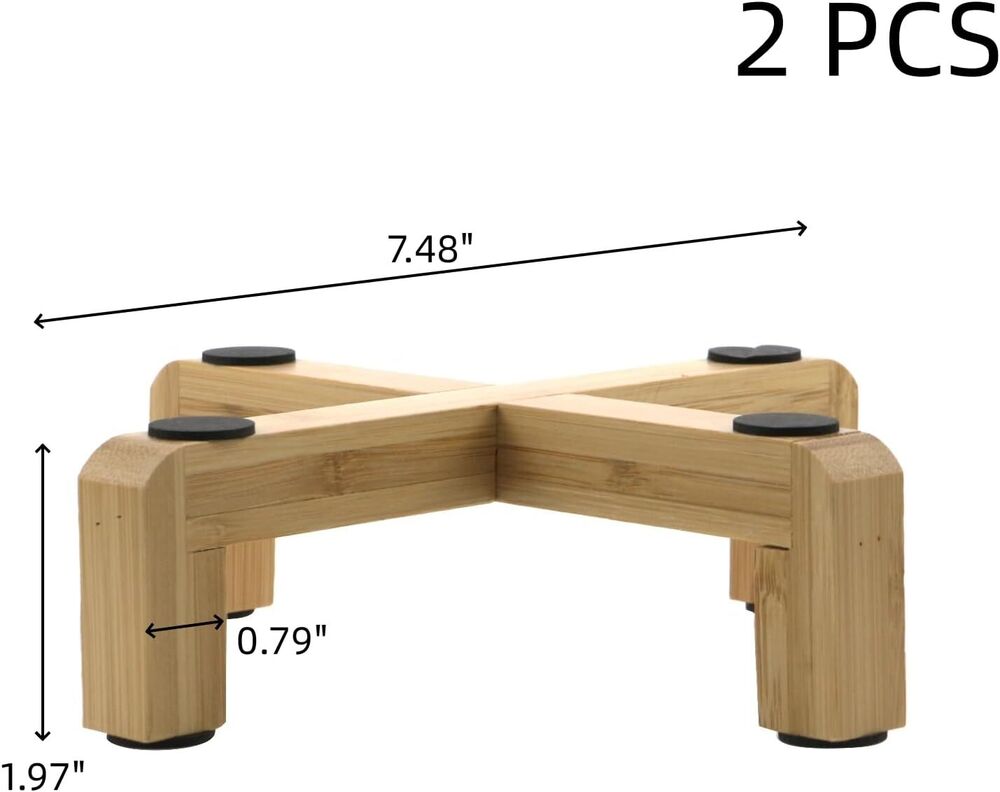 Wooden Plant Stands Indoor Outdoor Flower Pot Holder Home Office Decor Set of 2