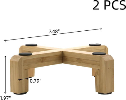 Wooden Plant Stands Indoor Outdoor Flower Pot Holder Home Office Decor Set of 2