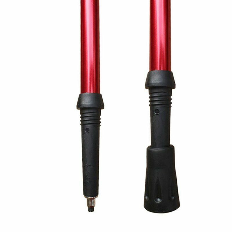 1Pc Anti Shock Walking Stick Telescopic Trekking Hiking Poles Canes Rubber Tips