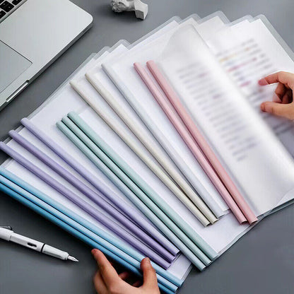 Plastic A4 Folder Draw 10pcs Rod Folder Waterproof File Bag Document Protection