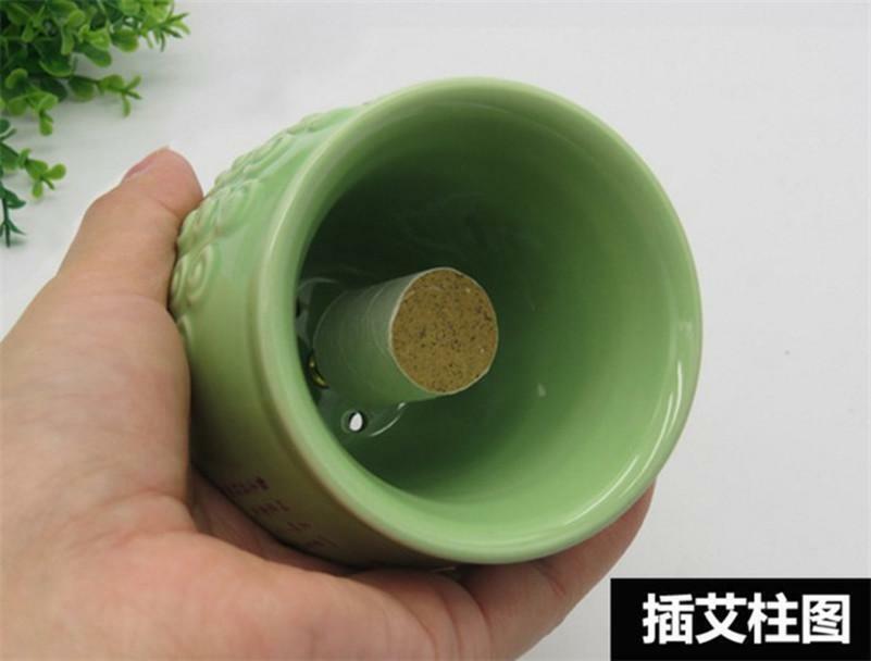 Moxibustion Can Moxa Scrapping Cup Chinese Ceramic Pot Massage Warm With Cover