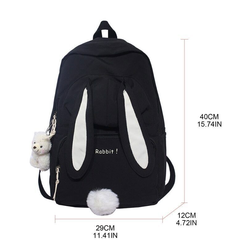 Rabbit Ear Backpack Teen Girls School Backpack School Daypack Nylon Bookbag